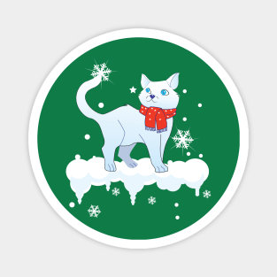 The Winter Cat Magnet
